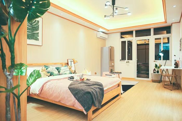 郑蒲港项目卧室样板间,展示We+人才社区的基本居住品质。